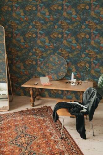 Traditional wallpaper in Serene Fish Voyage by Fancy Walls