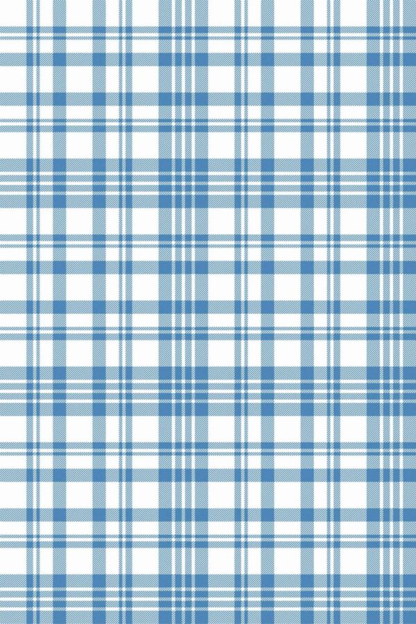 Pattern repeat of Blue plaid removable wallpaper design