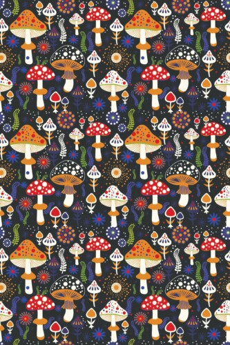 Fancy Walls blue scandinavian mushrooms peel and stick wallpaper nature inspired