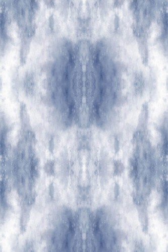 Pattern repeat of Blue tie-dye removable wallpaper design