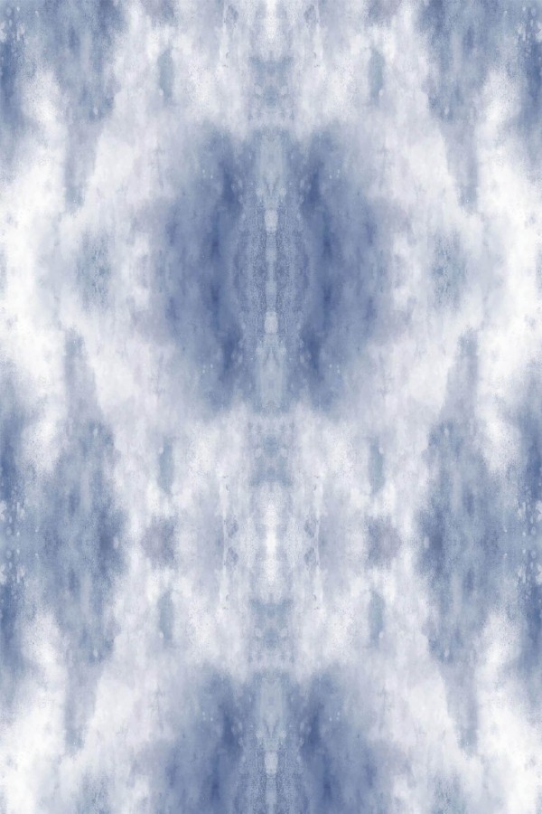 Pattern repeat of Blue tie-dye removable wallpaper design