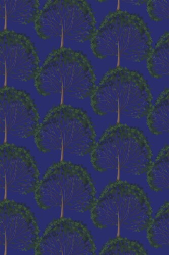 Blue Arboreal peel and stick wallpaper by Fancy Walls