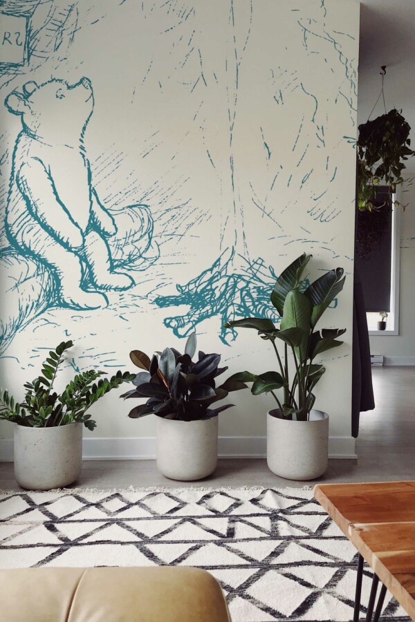 Beloved Bear Tranquility wall mural peel and stick by Fancy Walls