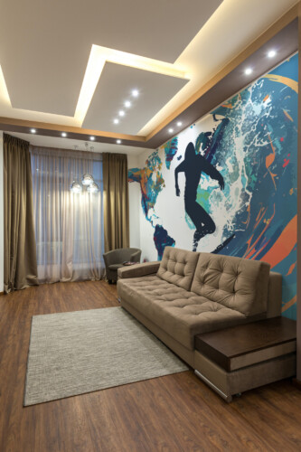 Fancy Walls world map surf wave wall mural peel and stick