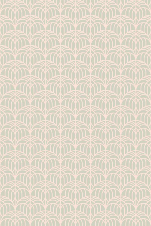 Elegant Pink Art Deco traditional wallpaper in pink by Fancy Walls