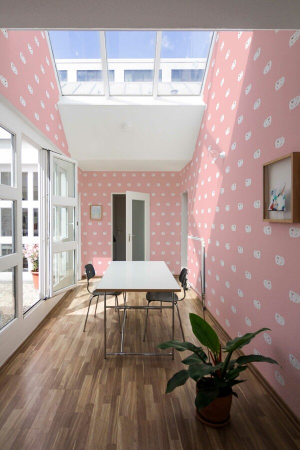 Fancy Walls peel and stick wallpaper featuring Pom Charm design