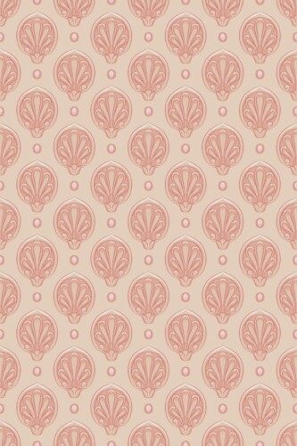 Pink Art Deco Seashell traditional wallpaper in pink by Fancy Walls