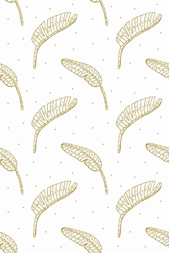 Pattern repeat of Boho banana leaf removable wallpaper design