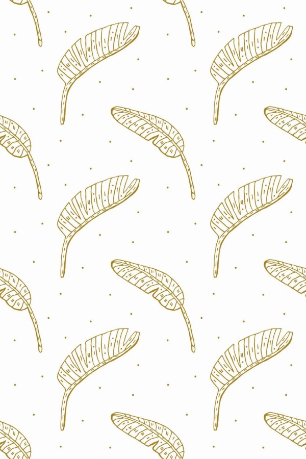 Pattern repeat of Boho banana leaf removable wallpaper design