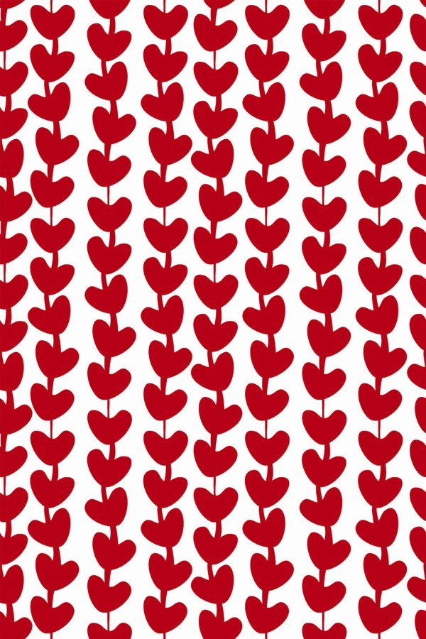 Pattern repeat of Boho heart pattern removable wallpaper design