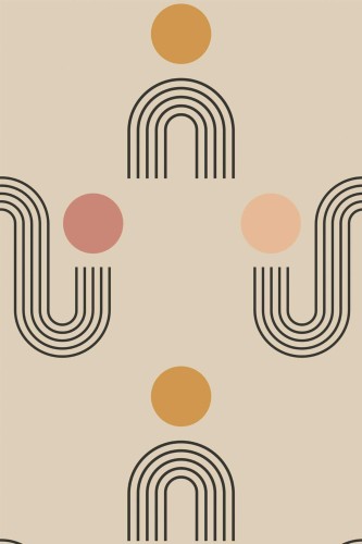 Pattern repeat of Boho modern removable wallpaper design
