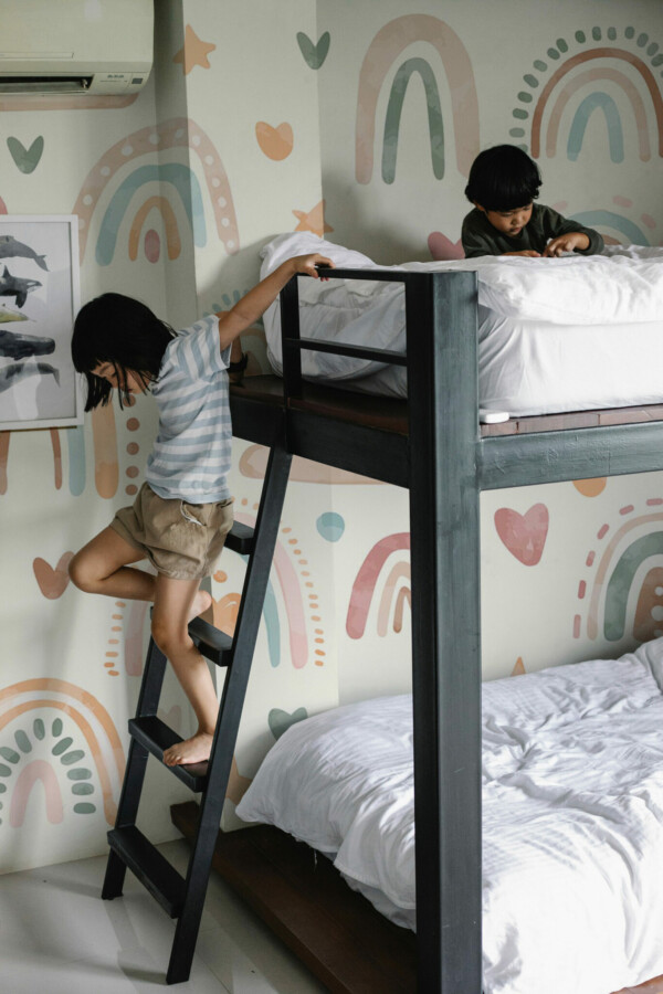 Beige Boho Rainbows wall mural peel and stick by Fancy Walls