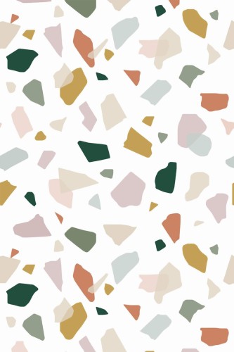 Pattern repeat of Boho terrazzo removable wallpaper design