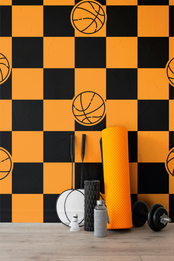 Fancy Walls bold basketball balls wall mural for walls.