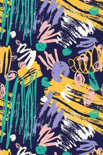Pattern repeat of Bold colorful brush stroke removable wallpaper design