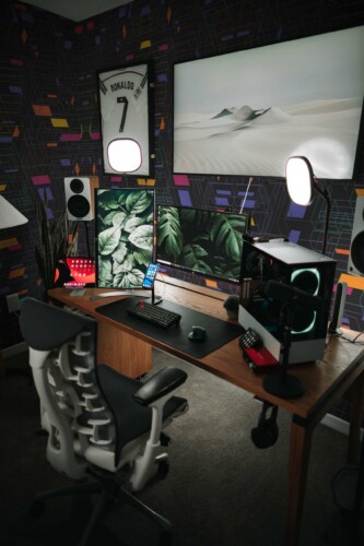 Black Modern Game room wall mural peel and stick by Fancy Walls