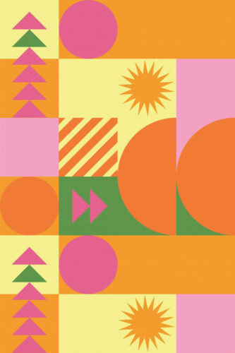 Pattern repeat of Bold geometric removable wallpaper design