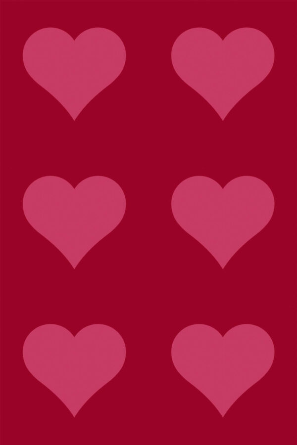 Pattern repeat of Bold heart removable wallpaper design