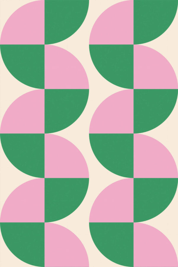 Pattern repeat of Bold semi-circles removable wallpaper design