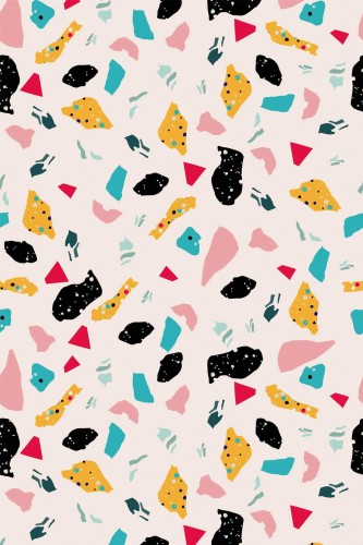 Pattern repeat of Bold terrazzo removable wallpaper design