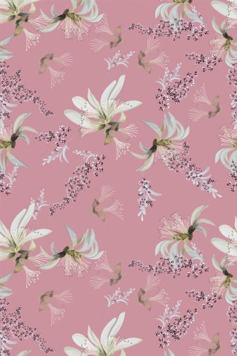 Pattern repeat of Botanical floral removable wallpaper design