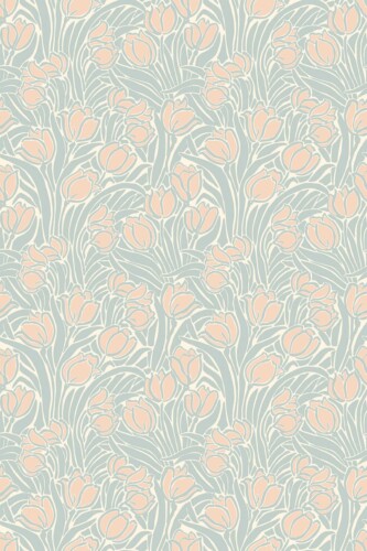 Fancy Walls self-adhesive wallpaper with aesthetic light tulips.