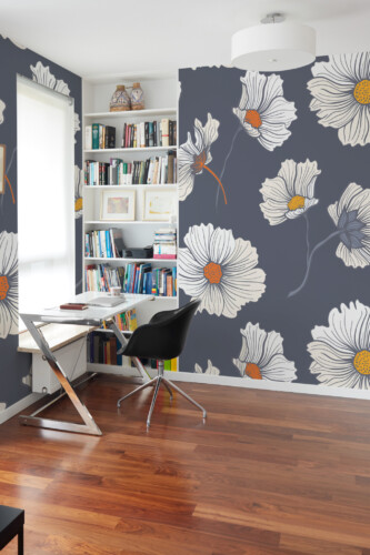 Fancy Walls white petal botanical art wall mural peel and stick
