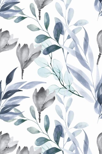 Pattern repeat of Breezy Blues removable wallpaper design