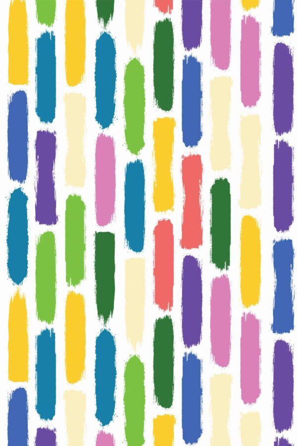 Pattern repeat of Bright brush strokes removable wallpaper design