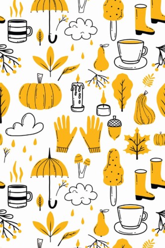 Pattern repeat of Bright fall removable wallpaper design