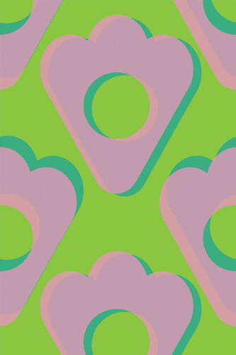 Pattern repeat of Bright flowers removable wallpaper design