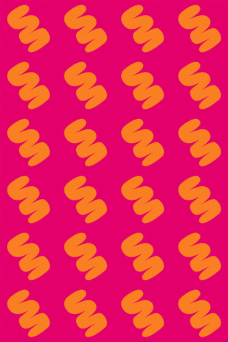 Pattern repeat of Bright pink and orange removable wallpaper design