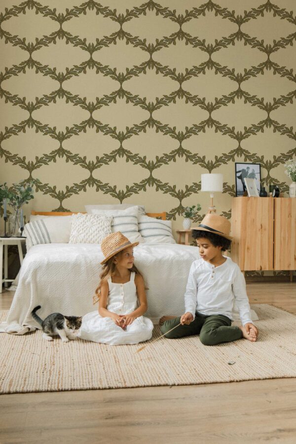 Fancy Walls Acanthus Trellis Brown removable wallpaper