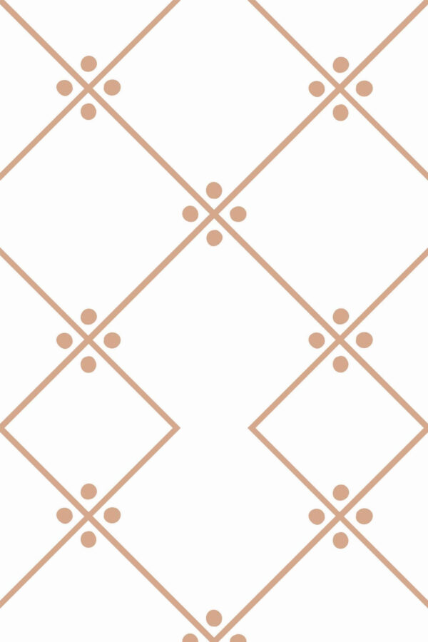 Pattern repeat of Brown aesthetic tile removable wallpaper design