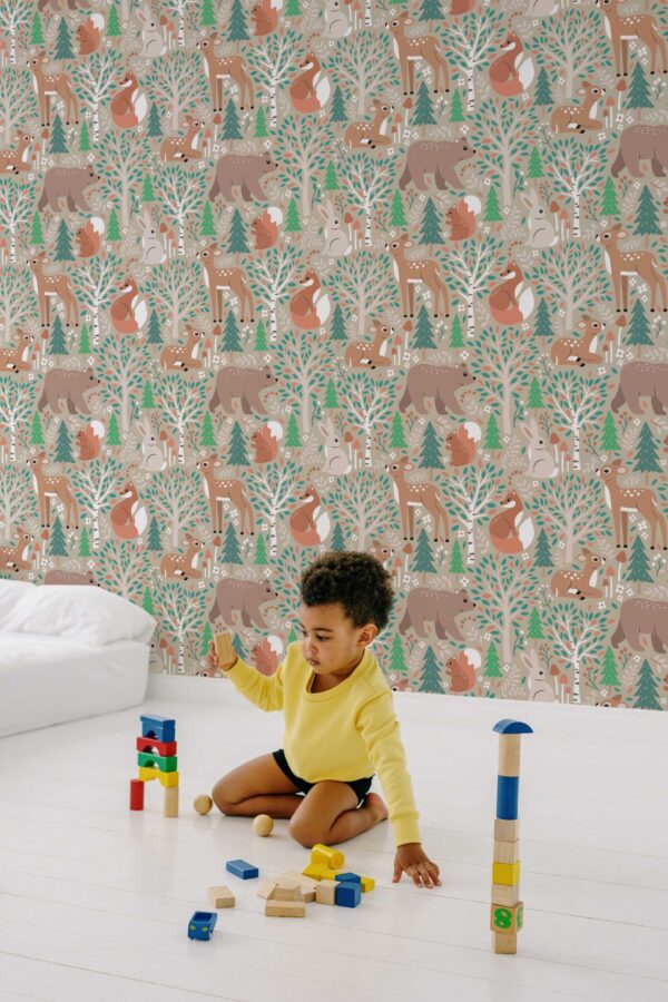 Fancy Walls brown animal peel and stick wallpaper nature inspired