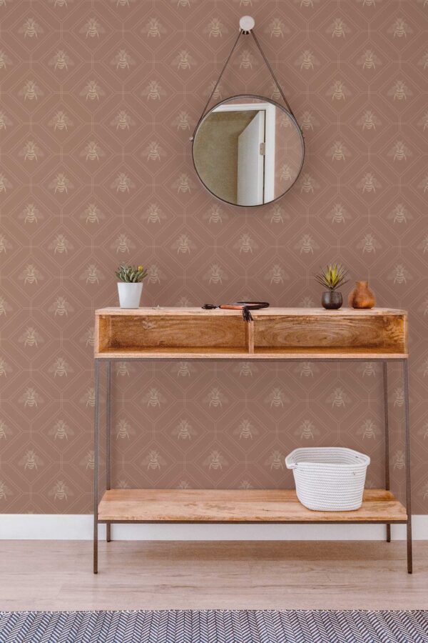 Fancy Walls Mocha Bee removable wallpaper