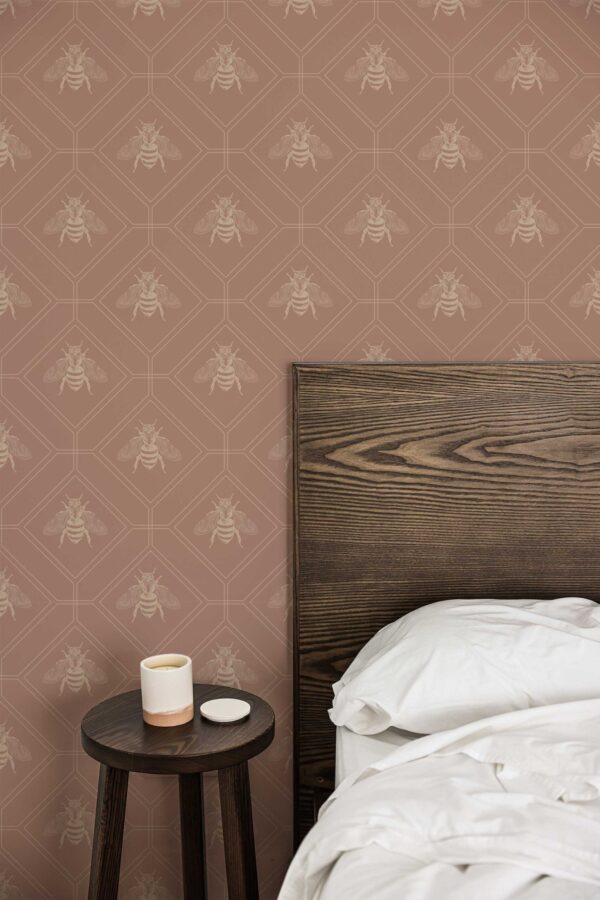 Fancy Walls Brown Bee self-adhesive wallpaper