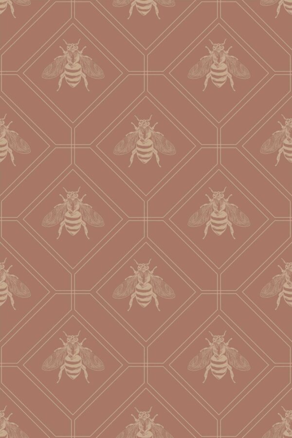 Fancy Walls Mocha Bee peel and stick wallpaper