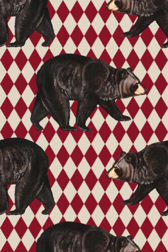 Brown Christmas peel and stick wallpaper by Fancy Walls