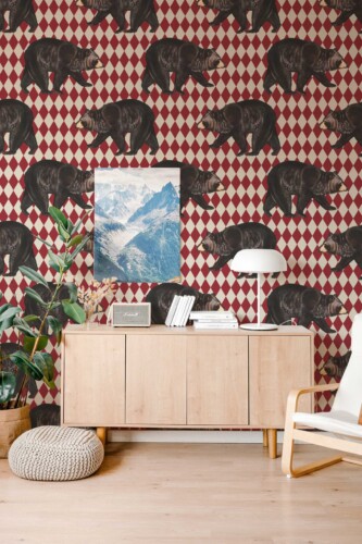 Brown Christmas removable wallpaper from Fancy Walls