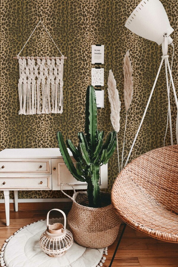 Fancy Walls Brown Classic Leopard self-adhesive wallpaper