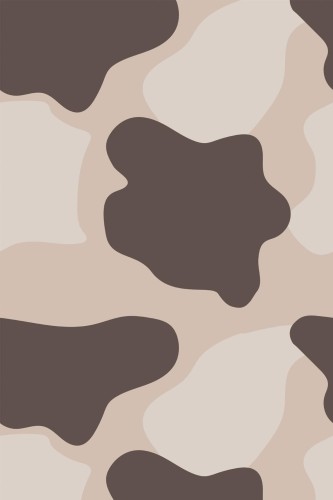 Pattern repeat of Brown cow print removable wallpaper design