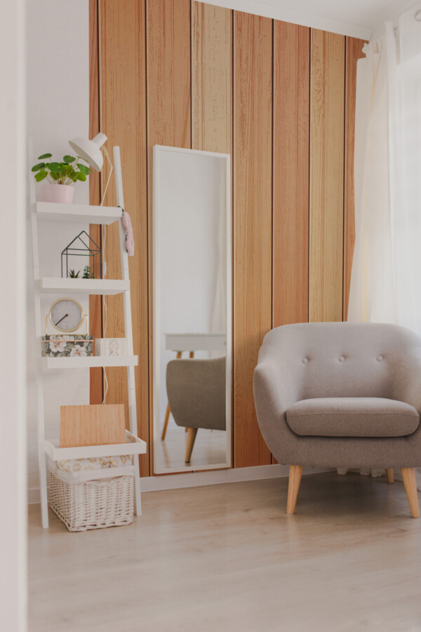 Fancy Walls - wall mural peel and stick with wooden boards pattern