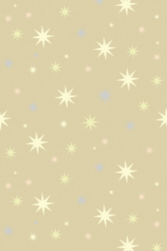 Pattern repeat of Brown Nursery Stars removable wallpaper design