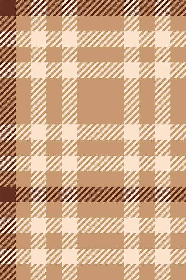 Pattern repeat of Brown plaid removable wallpaper design