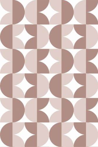 Pattern repeat of Brown retro geometric removable wallpaper design