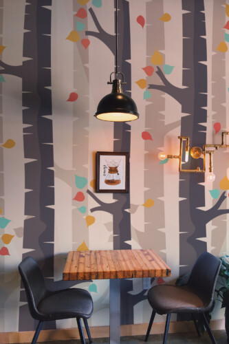 Fancy Walls drawn autumn trees with colorful leaves peel and stick wall murals