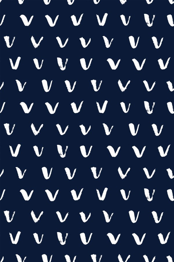 Pattern repeat of Brush stroke check mark removable wallpaper design