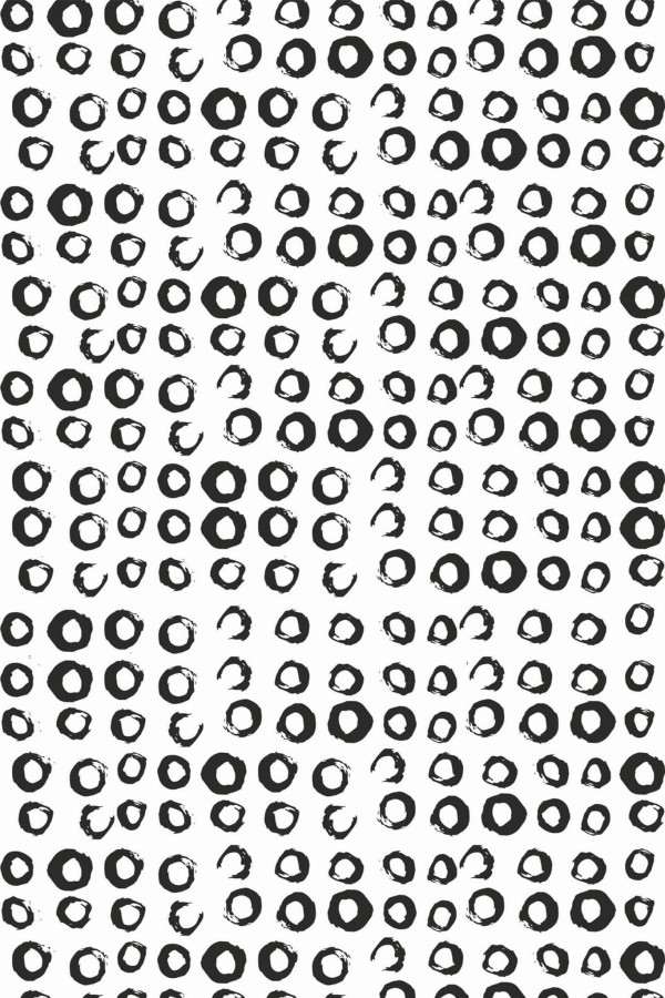 Pattern repeat of Brush stroke circles removable wallpaper design