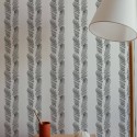 Minimal style bathroom decorated with Brush stroke herringbone peel and stick wallpaper